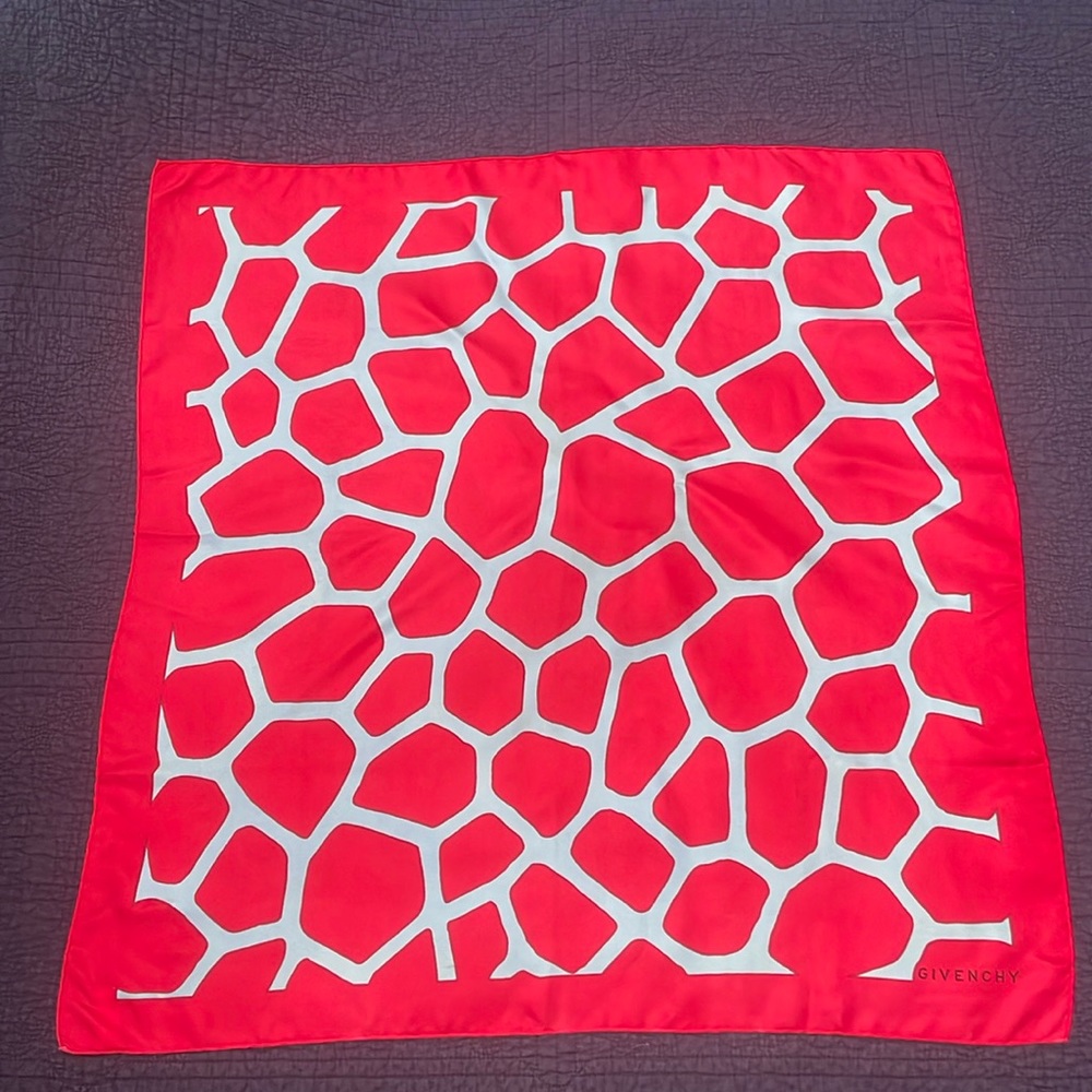 Vintage Givenchy Abstract Pattern French Silk Scarf - Picture 2 of 5